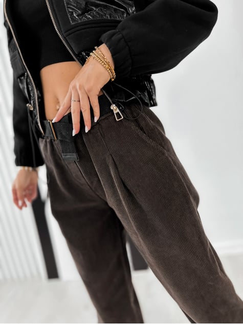 SPODNIE SZTRUKSOWE AMADO BRĄZOWE