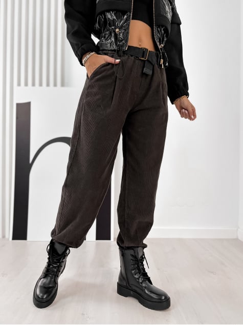SPODNIE SZTRUKSOWE AMADO BRĄZOWE
