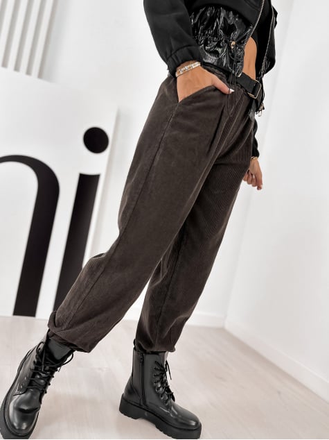 SPODNIE SZTRUKSOWE AMADO BRĄZOWE