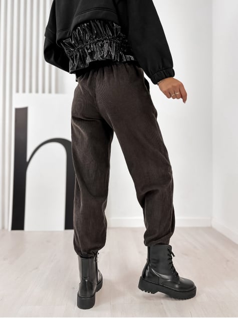 SPODNIE SZTRUKSOWE AMADO BRĄZOWE