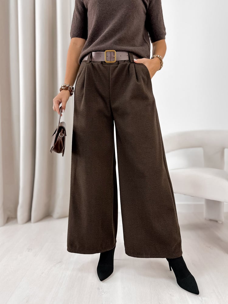 SPODNIE KARI CIEMNOBRĄZOWE