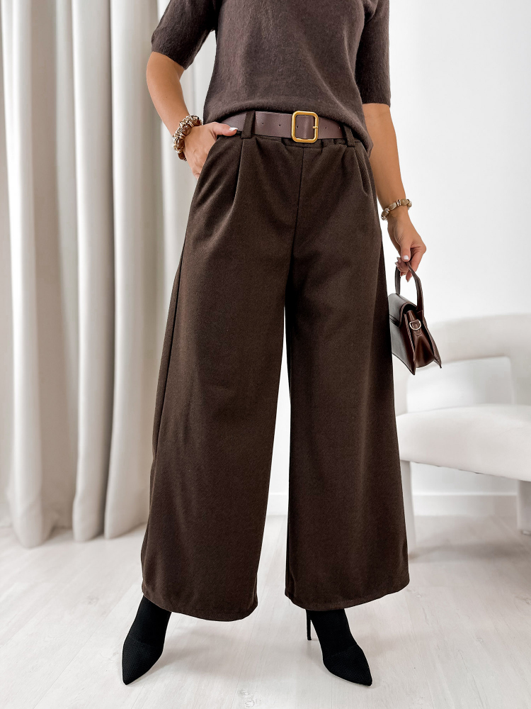 SPODNIE KARI CIEMNOBRĄZOWE