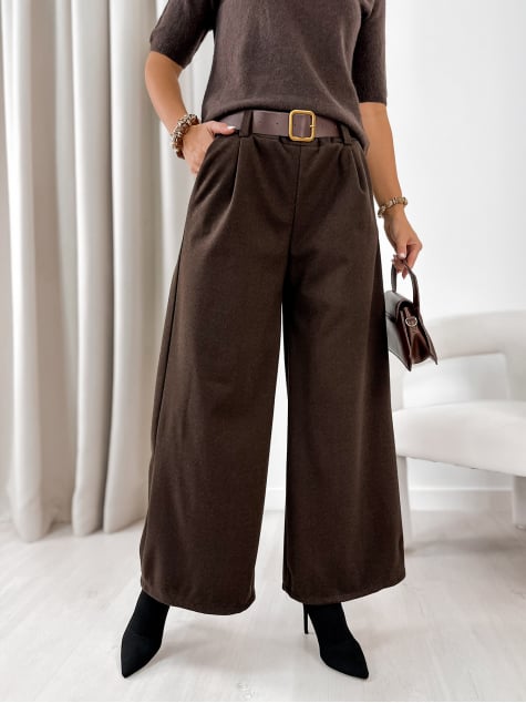 SPODNIE KARI CIEMNOBRĄZOWE