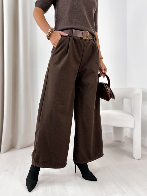 SPODNIE KARI CIEMNOBRĄZOWE