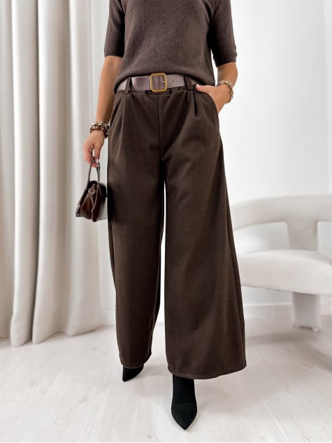 SPODNIE KARI CIEMNOBRĄZOWE