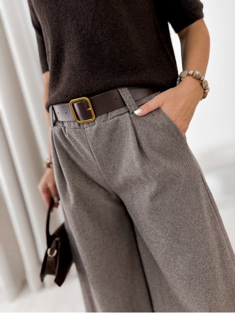 SPODNIE KARI CIEMNOBEŻOWE