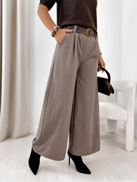 SPODNIE KARI CIEMNOBEŻOWE