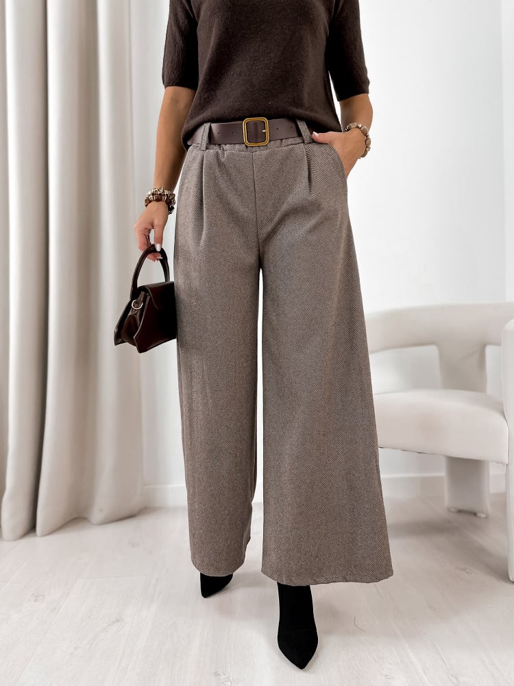 SPODNIE KARI CIEMNOBEŻOWE