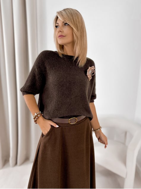 SWETER NORINE BRĄZOWY