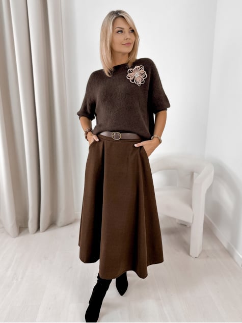 SWETER NORINE BRĄZOWY