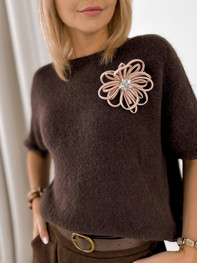 SWETER NORINE BRĄZOWY