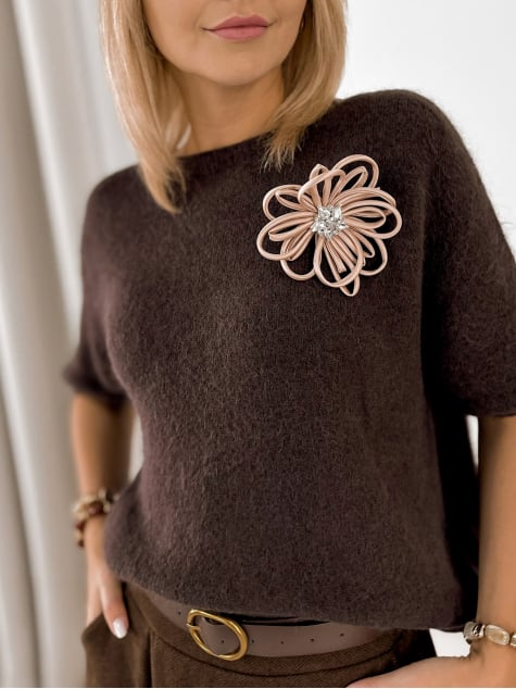 SWETER NORINE BRĄZOWY