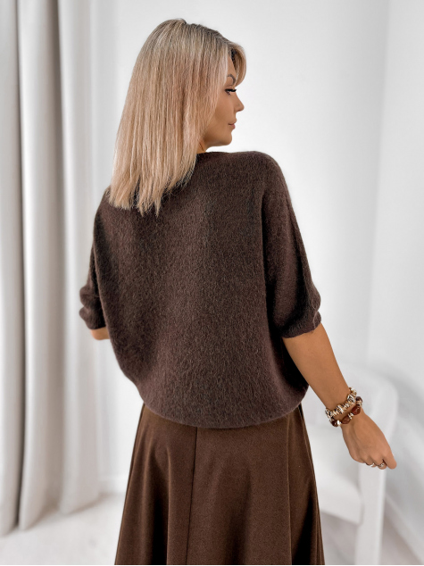 SWETER NORINE BRĄZOWY