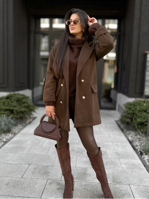 PŁASZCZ DAFNA BRĄZOWY