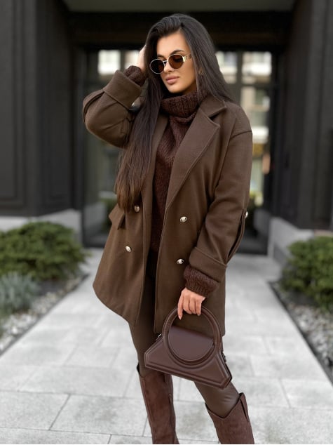 PŁASZCZ DAFNA BRĄZOWY