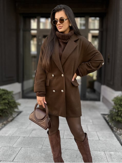 PŁASZCZ DAFNA BRĄZOWY