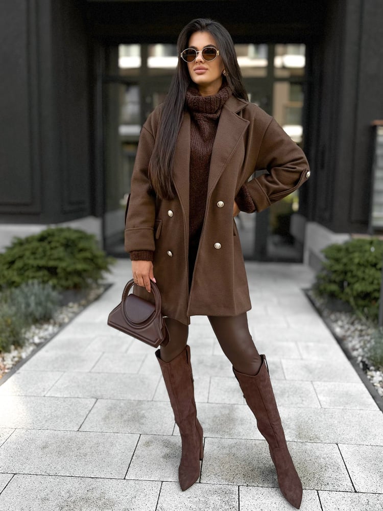 PŁASZCZ DAFNA BRĄZOWY