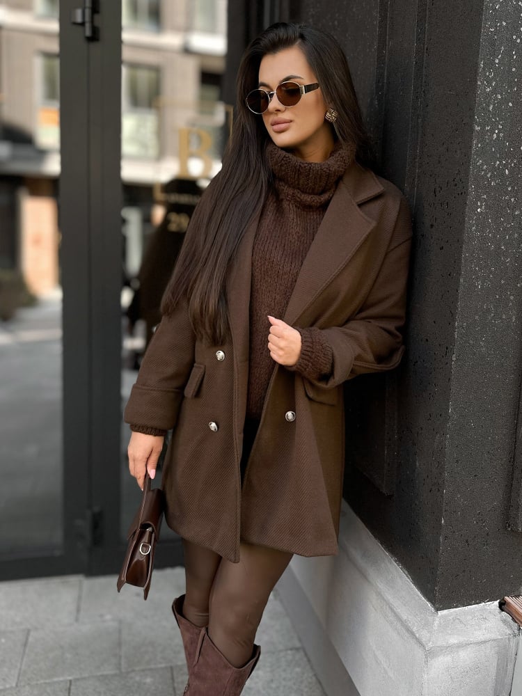 PŁASZCZ DAFNA BRĄZOWY