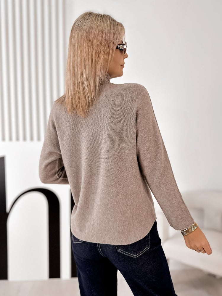 SWETER HALDIR CIEMNOBEŻOWY