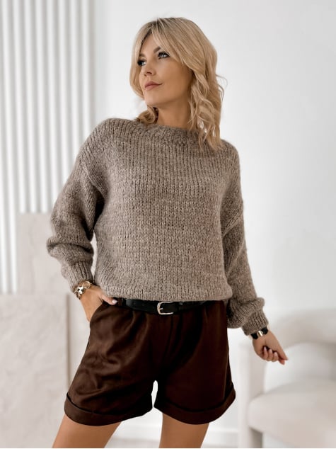 SWETER OPHIR CIEMNOBEŻOWY