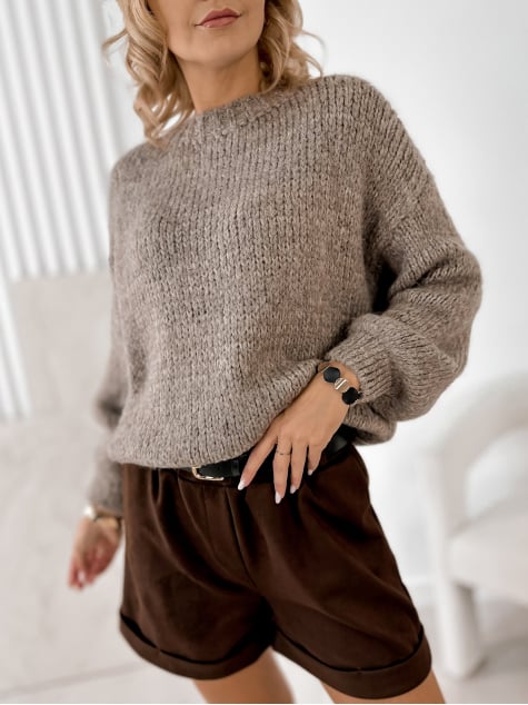 SWETER OPHIR CIEMNOBEŻOWY