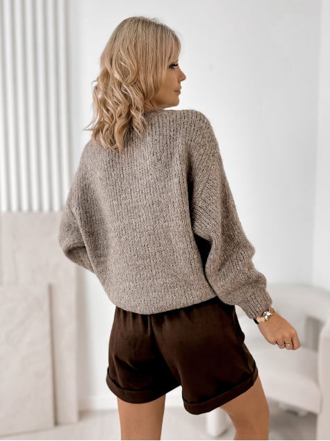 SWETER OPHIR CIEMNOBEŻOWY