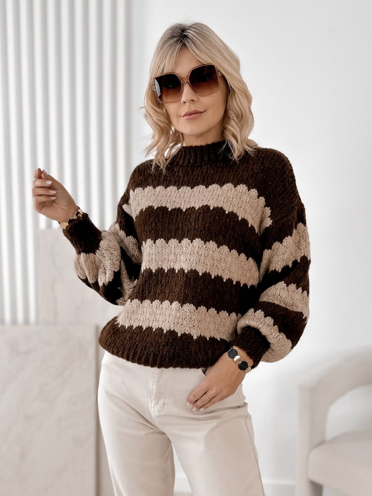 SWETER FOYLE BRĄZOWY