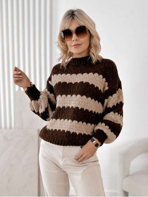 SWETER FOYLE BRĄZOWY