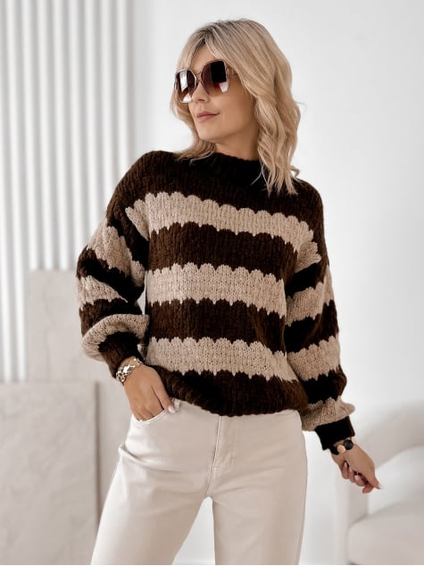 SWETER FOYLE BRĄZOWY