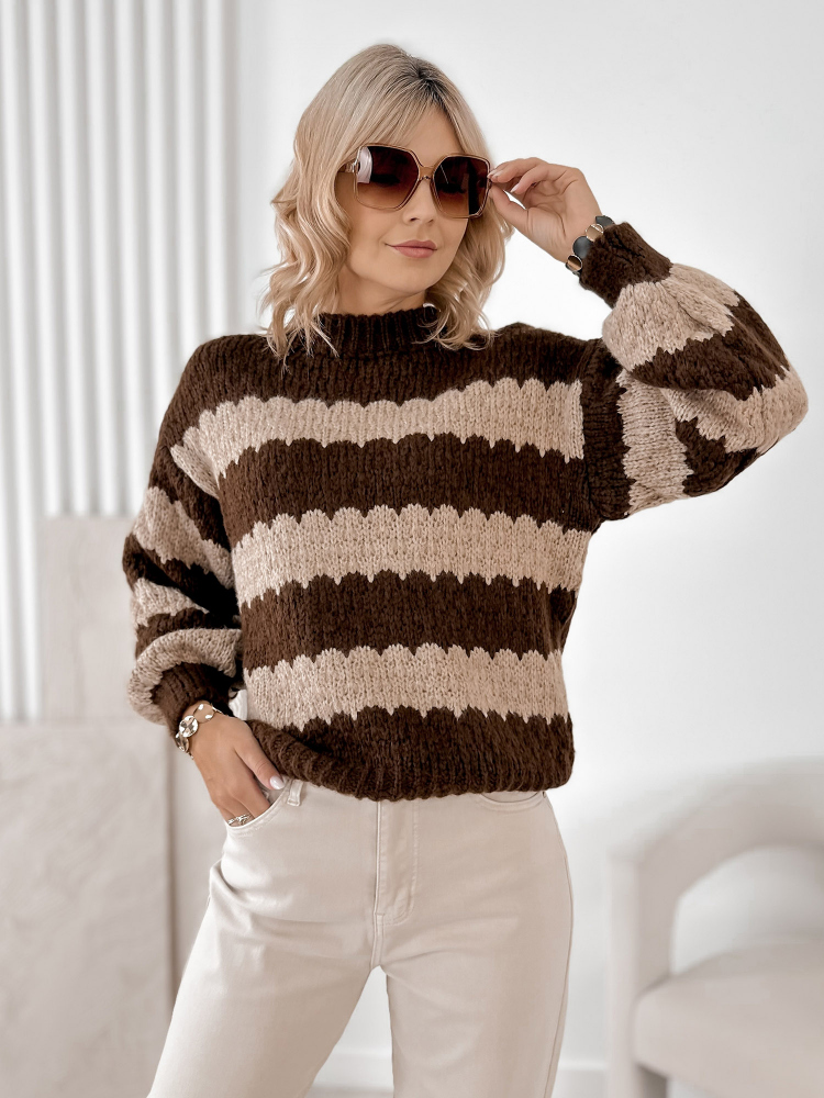 SWETER FOYLE BRĄZOWY