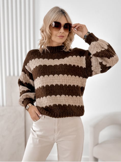 SWETER FOYLE BRĄZOWY