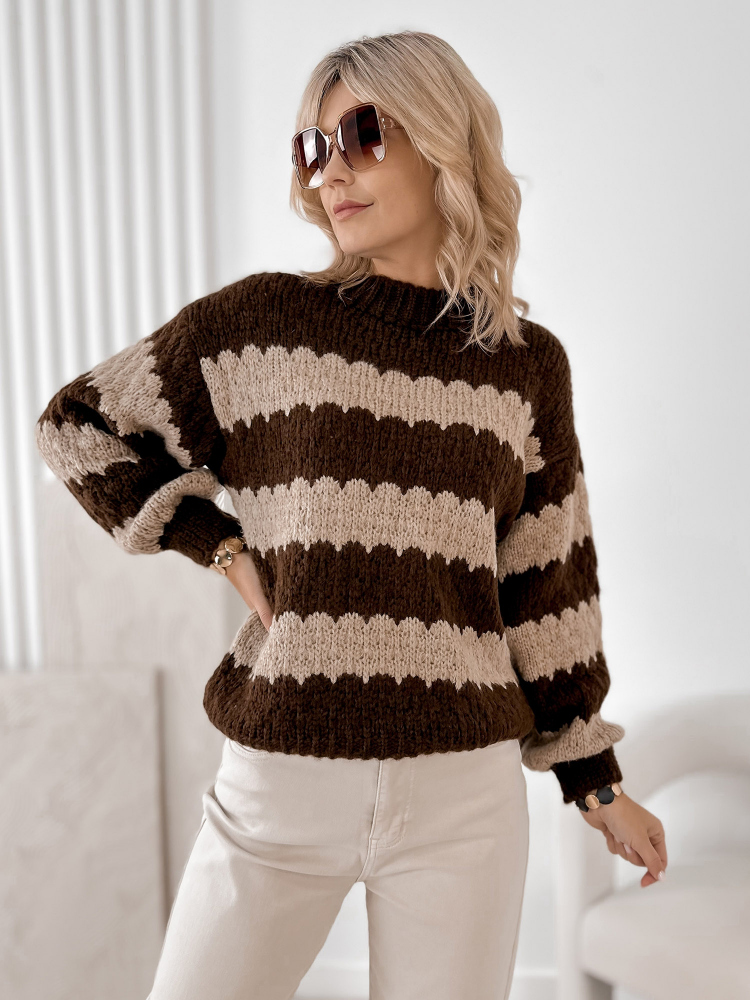 SWETER FOYLE BRĄZOWY