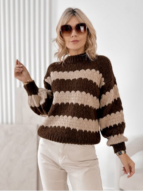 SWETER FOYLE BRĄZOWY