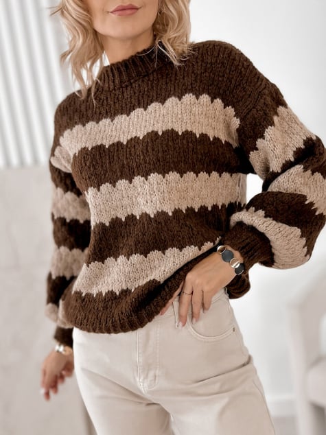 SWETER FOYLE BRĄZOWY