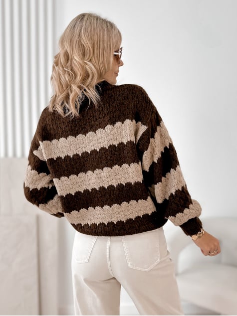 SWETER FOYLE BRĄZOWY