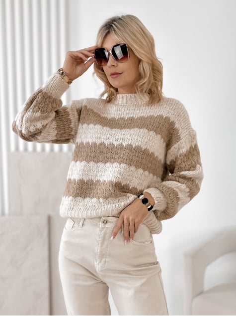 SWETER FOYLE BEŻOWY