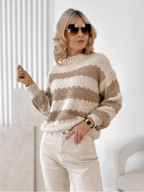 SWETER FOYLE BEŻOWY