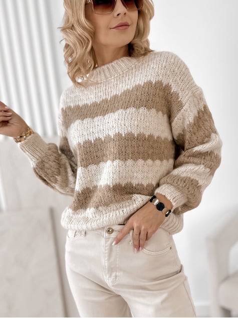 SWETER FOYLE BEŻOWY