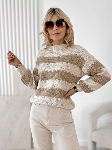 SWETER FOYLE BEŻOWY