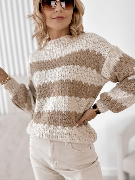 SWETER FOYLE BEŻOWY