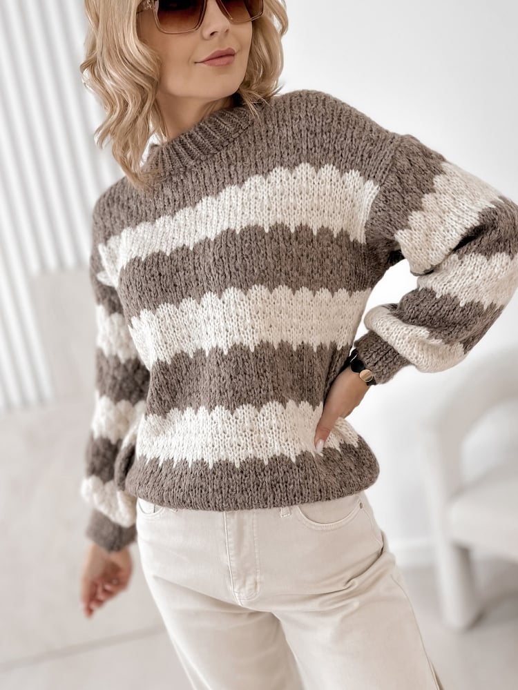 SWETER FOYLE CIEMNOBEŻOWY