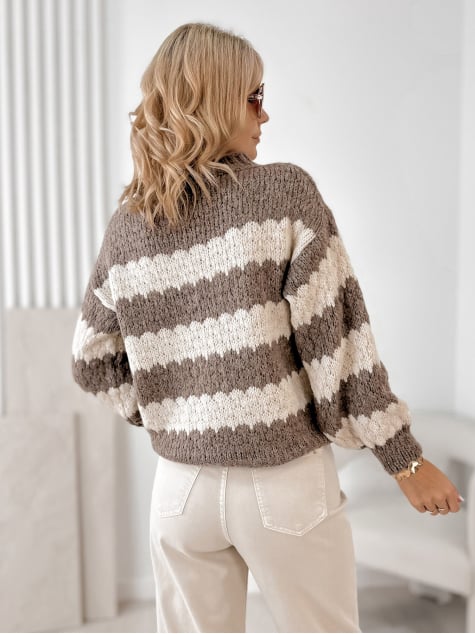 SWETER FOYLE CIEMNOBEŻOWY