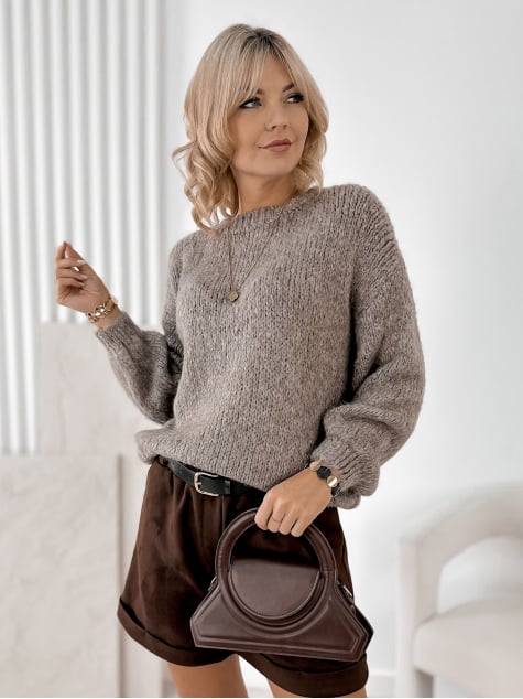 SWETER BORNEO CIEMNOBEŻOWY