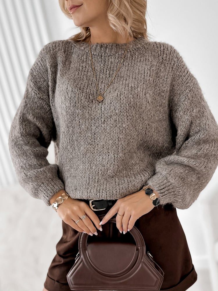 SWETER BORNEO CIEMNOBEŻOWY