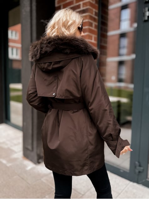 KURTKA Z PODPINKĄ ETTIE BRĄZOWA