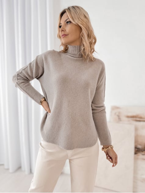 SWETER DARMA CIEMNOBEŻOWY