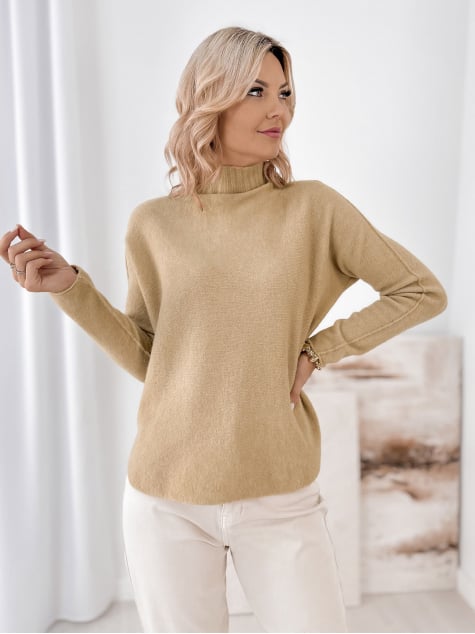 SWETER DARMA KARMELOWY