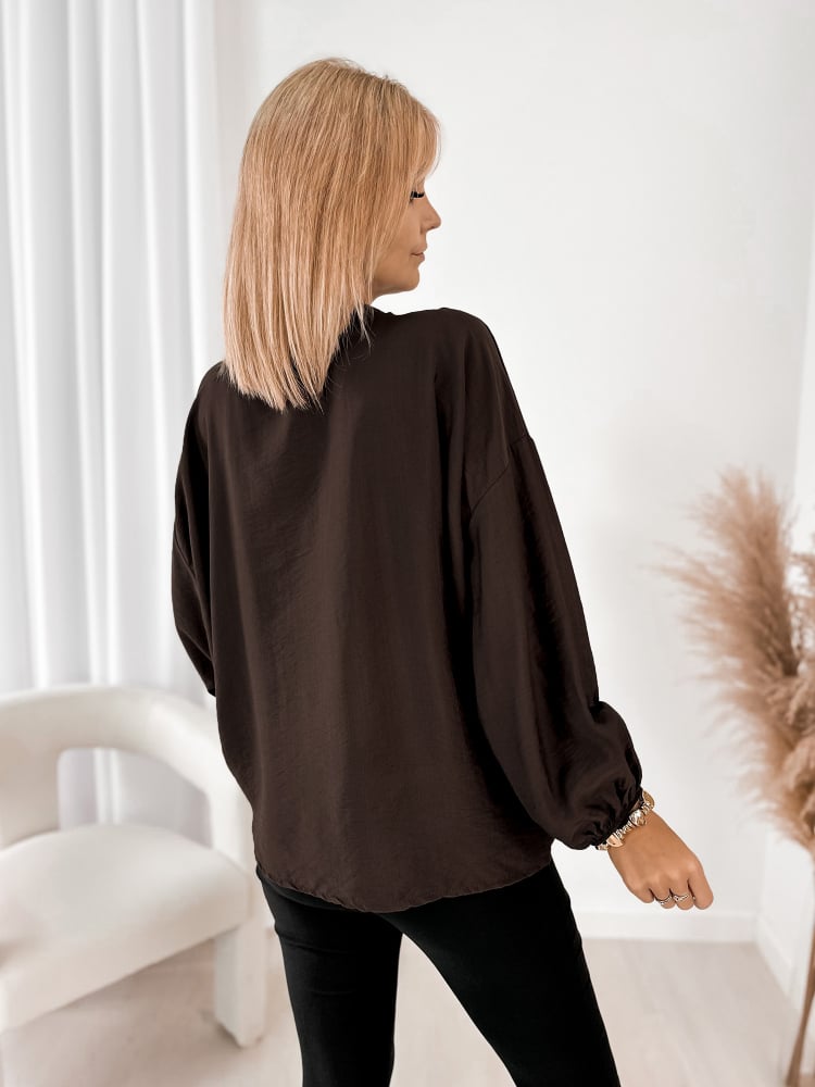 BLUZKA DORIAN CIEMNOBRĄZOWA
