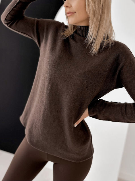 SWETER AGNES BRĄZOWY