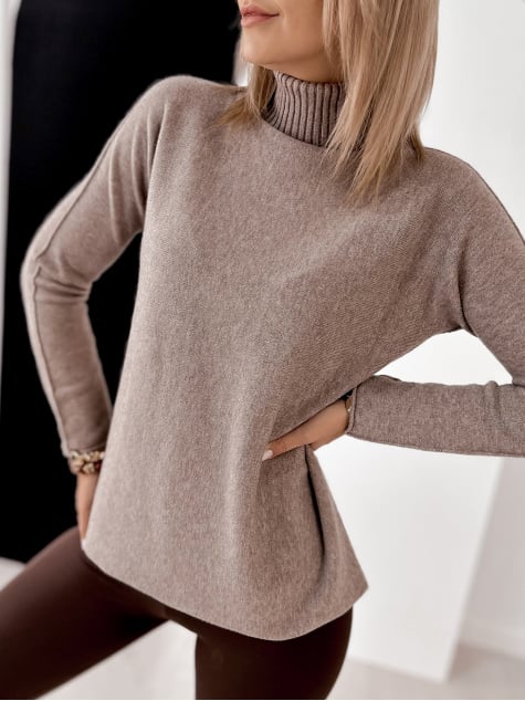 SWETER AGNES CIEMNOBEŻOWY